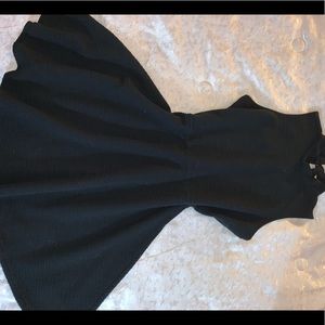 black fit and flare dress